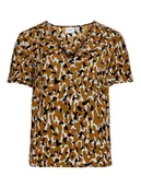 Bluzki damskie - Vila Bluzka w kolorze jasnobrązowym - miniaturka - grafika 1