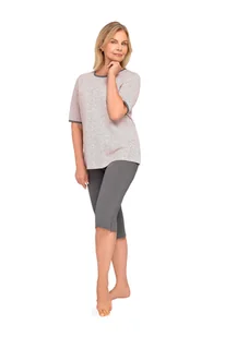 PIZAMA DAMSKA L KRÓTKI RĘKAW WCIĄGANA SZARA W KROPKI GRAFIT BAWEŁNA - Piżamy damskie PIZAMA DAMSKA L KRÓTKI RĘKAW WCIĄGANA SZARA W KROPKI GRAFIT BAWEŁNA - Piżamy damskie - miniaturka - grafika 1