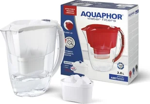 Dzbanek filtrujący Aquaphor Amethyst 2,8 l z żebrowaną pokrywką biały + 1 wkład Maxfor Plus - Dzbanki filtrujące - miniaturka - grafika 1