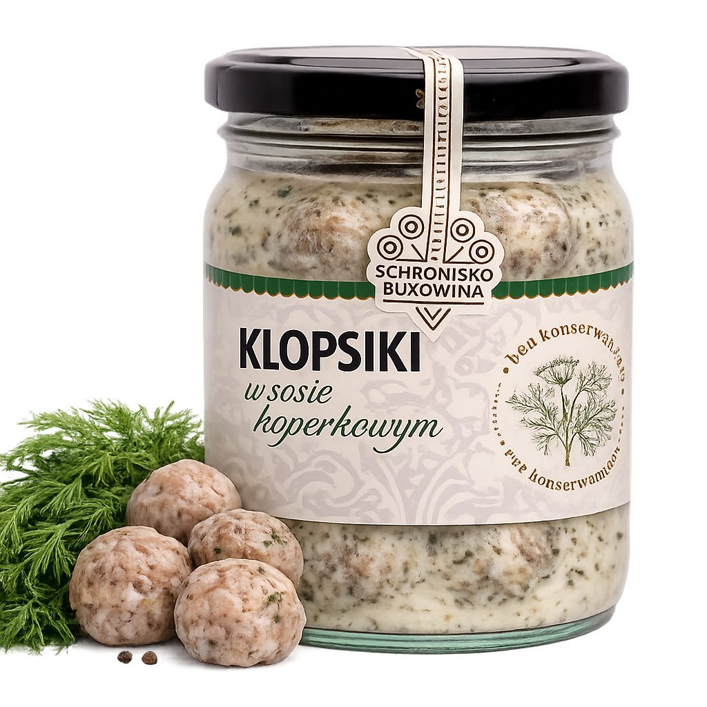 Klopsiki w sosie koperkowym 380g - Schronisko Bukowina