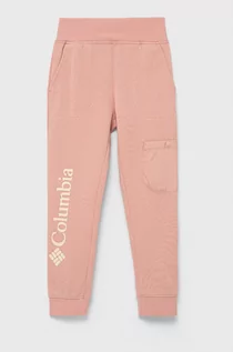 Spodnie damskie - Columbia spodnie dziecięce kolor różowy z nadrukiem - grafika 1