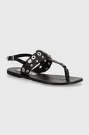 Sandały damskie - Steve Madden sandały skórzane Bionic damskie kolor czarny SM11003065 - miniaturka - grafika 1