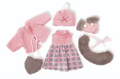 Domki dla lalek - UBRANKO DLA LALKI DO 40 CM LALECZKI NATALIA ZIMOWE RÓŻOWE - miniaturka - grafika 1