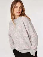 Swetry damskie - Apricot Sweter w kolorze jasnoszaro-jasnoróżowym - miniaturka - grafika 1