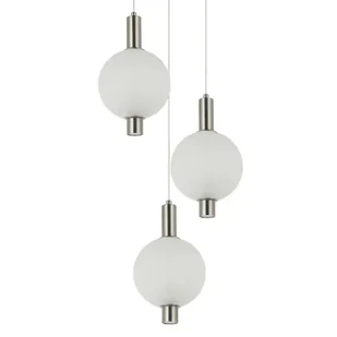 Żyrandol szklany Lenti PND-83631-3-SC-WH LED 18W 3000K biały srebrny - Lampy sufitowe - miniaturka - grafika 1