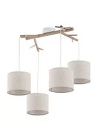 Lampy sufitowe - Lampa wisząca nad stół Albero Linen, sufitowa, boho drewniana, do salonu - miniaturka - grafika 1
