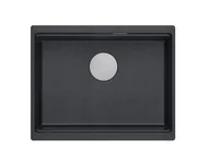 Zlewozmywaki - Quadron Logan 100 Zlewozmywak granitowy jednokomorowy 56x45 cm grafitowy/stal szczotkowana HQJ6045U8_BS_U - miniaturka - grafika 1
