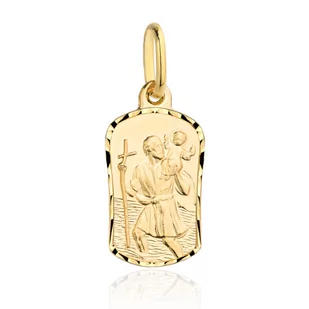 Medalik złoty św. Krzysztof - Biżuteria religijna - miniaturka - grafika 1