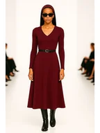 Sukienki - Sukienka burgund YY300041 - miniaturka - grafika 1