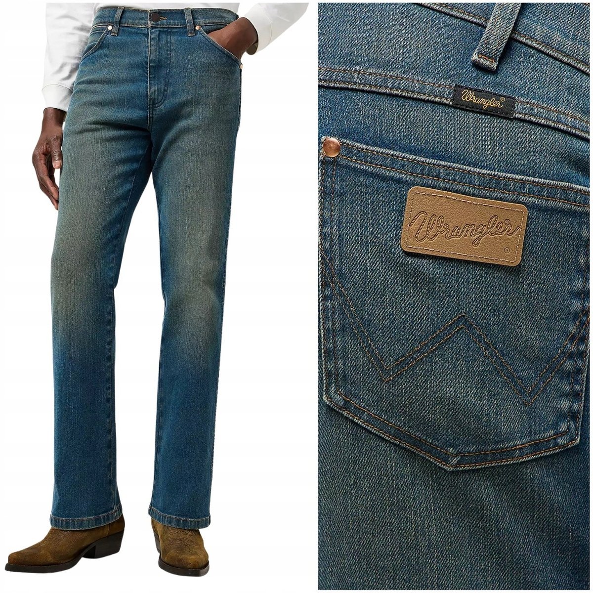 Wrangler Wrancher bootcut Faded rozszerzane spodnie jeansowe W33 L32