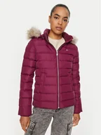 Kurtki damskie - Tommy Jeans Kurtka puchowa Basic DW0DW18312 Czerwony Slim Fit - miniaturka - grafika 1