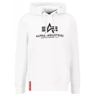 Bluzy męskie - Bluza z kapturem Alpha Industries Basic 178312 09 Biała XXL - miniaturka - grafika 1