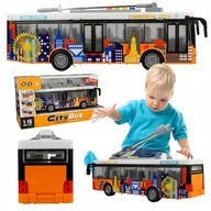 Samochody i pojazdy dla dzieci - MIEJSKI AUTOBUS OTWIERANE DRZWI TROLEJBUS pantograf DŹWIĘKI ŚWIATŁA LED - miniaturka - grafika 1
