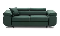 Sofy i kanapy - Welurowa sofa do salonu, Rigatto, 207x100x86 cm, butelkowa zieleń - miniaturka - grafika 1