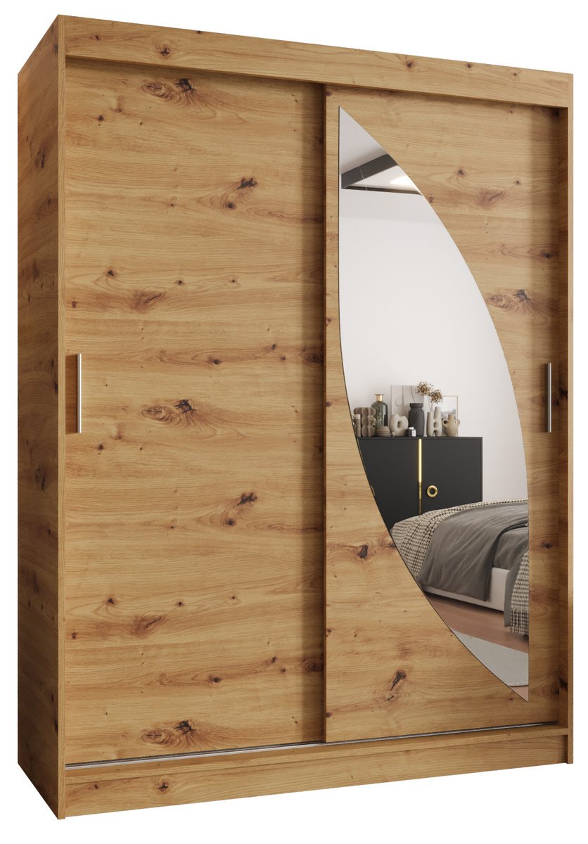 Szafa przesuwna Gardroba Abiks MILO 150 gł. 62 dąb artisan