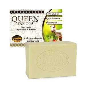 Mydło Aleppo z Kozim Mlekiem i Olejkiem z Dzikiej Róży 150g Pafion Queen - Mydła - miniaturka - grafika 1