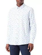 Koszule męskie - bugatti Męska koszula 9350-38701 z kołnierzem button-down, biała-10, regularna, biały-10, 3XL - miniaturka - grafika 1