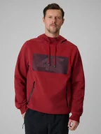 Bluzy męskie - 4F Bluza dresowa regular z kapturem męska - czerwona XXL - miniaturka - grafika 1
