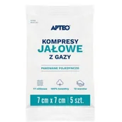 Apteczki i materiały opatrunkowe - SYNOPTIS PHARMA Kompresy jałowe 7x7cm, 17-nitkowy 5 sztuk Wysyłka kurierem tylko 10,99 zł - miniaturka - grafika 1