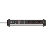 Inne akcesoria elektryczne - Listwa przeciwprzepięciowa Premium Protect line 4 gniazda 3m czarno/srebrna Brennenstuhl 1391014400 - miniaturka - grafika 1