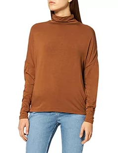 NA-KD Damska bluza z wysokim dekoltem, Brązowy, XL - Bluzy damskie - miniaturka - grafika 1