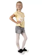 Rajstopy - Rajstopy dziecięce lycra ze wzorem zajączka ecru 40 DEN 116-122 YOCLUB - miniaturka - grafika 1