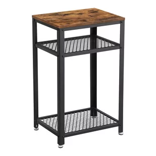 Dekoracja domu Stolik półka czarna rustykalna LOFT 75cm LET75BX - Ławy i stoliki kawowe - miniaturka - grafika 1