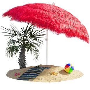 Parasol Hawaii Czerwony Ø160cm Ochrona UV 30+ - Parasole ogrodowe - miniaturka - grafika 1