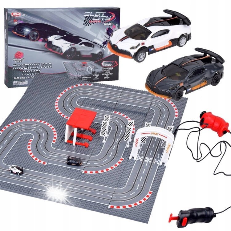 Bugatti Wyścigowy Tor z Klocków 2 Auta na Pilota! Super zabawa RC0664