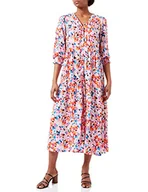 Sukienki - YAS Damska sukienka YASALIRA 3/4 Long Dress S. NOOS, Soft Pink/AOP:VIO Print, L - miniaturka - grafika 1
