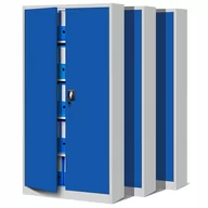 Szafy - Zestaw SET Szaf Metalowych 3 x JAN NOWAK Model JAN 900x1850x400 Biurowa Szafka Na Akta: Szaro-Niebieska, Duża Szafa Do Biura, Na Dokumenty, Segregat.. - miniaturka - grafika 1