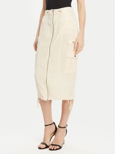 Guess Spódnica midi W5GD1H WG8N0 Beżowy Regular Fit - Spódnice - miniaturka - grafika 1