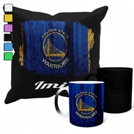 Gadżety dla niej i dla niego - ZESTAW KUBEK MAGICZNY + POSZEWKA Z PODUSZKĄ- NBA GOLDEN STATE KLUBY + IMIĘ - miniaturka - grafika 1