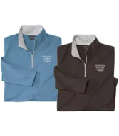 Swetry męskie - Zestaw 2 golfów z suwakiem pod szyją Mężczyzna Atlas For Men - Kolor : Niebieski - Rozmiar : 4XL - miniaturka - grafika 1