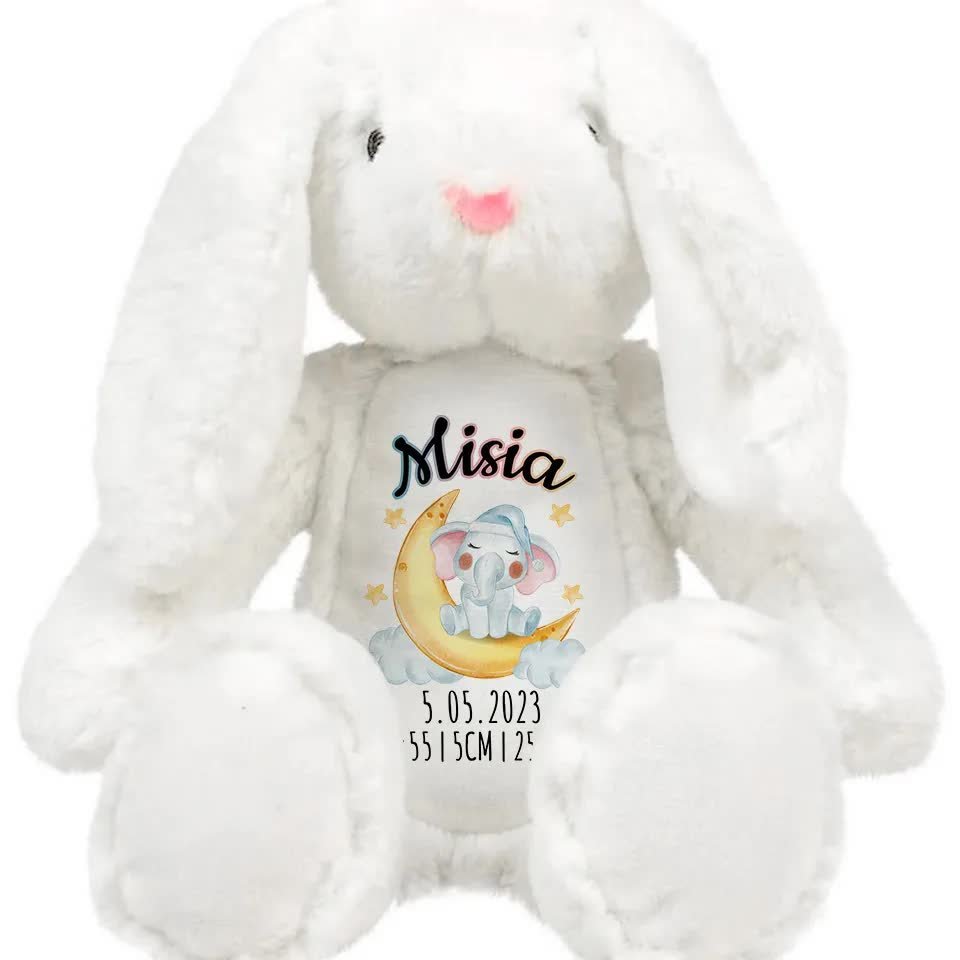 Miś Przytulanka Króliczek METRYCZKA IMIĘ Wzory