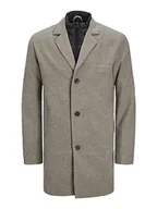 Płaszcze męskie - JACK & JONES Płaszcz męski, mieszanka wełny, Greige/Szczegóły: melanż, XL - miniaturka - grafika 1