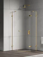 Kabiny prysznicowe - New Trendy Złota kabina prysznicowa pięciokątna prawa 90x90 EXK-4835 Eventa Gold Shine - miniaturka - grafika 1
