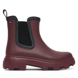 Kalosze Tommy Hilfiger Flag Ankle Warm Lining FW0FW08974 Bordowy - Kalosze damskie - miniaturka - grafika 1