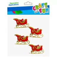 Zabawki kreatywne - Craft with Fun Naklejki Boże Narodzenie Sanie 4 szt. - miniaturka - grafika 1