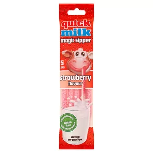 Quick Milk - Słomki smakowe do mleka o smaku truskawkowym - Mleko - miniaturka - grafika 1