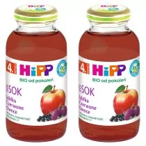 Hipp Sok 100% jabłka czerwone owoce po 4. miesiącu zestaw 2 x 200 ml Bio - Soki i herbatki dla dzieci - miniaturka - grafika 1