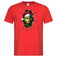 Koszulki męskie - Koszulka męska Świąteczna prezent Święta Grinch psotnik w czapce Mikołaja - miniaturka - grafika 1
