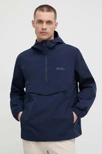 Jack Wolfskin kurtka przeciwdeszczowa Desert Wind Overhead męska kolor granatowy - Kurtki i kamizelki sportowe męskie - miniaturka - grafika 1