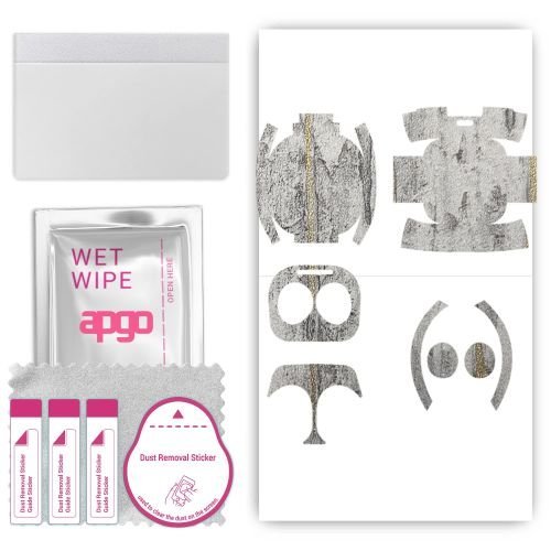 folia naklejka skórka strukturalna na TYŁ+BOKI do Samsung Galaxy Buds 2 - Beton Złote Paski - apgo SKINS