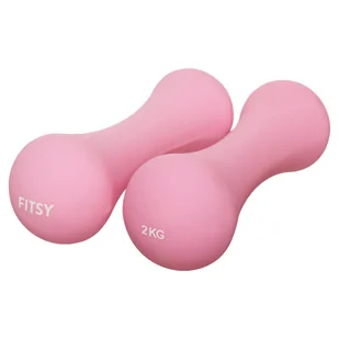 Fitsy, Hantle Neoprenowe, Różowe, 2 x 2 kg - Hantle i ciężarki - miniaturka - grafika 1