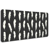 Podkładki na biurko - Ochronna podkładka na biurko Białe pióra 100x50 cm, Dywanomat - miniaturka - grafika 1