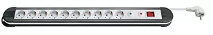 MicroConnect Listwa zasilająca  przeciwprzepięciowa 10 gniazd 1.4m biało-czarny GRU001014 GRU001014 - Listwy zasilające - miniaturka - grafika 1