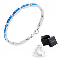 Bransoletki - Bransoletka srebrna pr. 925 Elegancka OPALE NIBIESKIE Bransoletka Rodowana - miniaturka - grafika 1