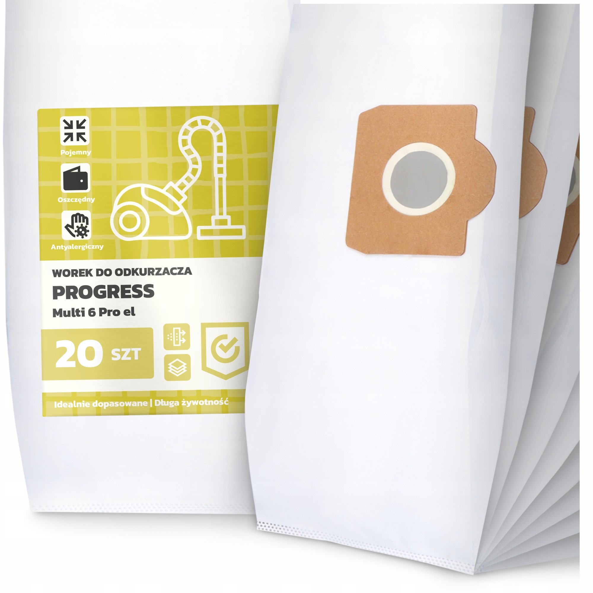 20x Worek do Odkurzacza Progress Multi 6 Pro el Syntetyczny Pojemny Worki