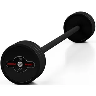 Marbo Sport Sztanga gumowana prosta 30 kg czarny mat - - Sztangi - miniaturka - grafika 1